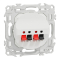 Prise haut - parleurs Odace double 2 sorties - à poussette Blanc craie - Schneider Electric - S920488