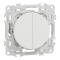 Double va - et - vient ou poussoir avec griffes - 10AX Odace Blanc craie - Schneider Electric - S925214