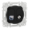 Prise mixte RJ45 Cat.6 STP + TV Odace Noir onyx - Schneider Electric - S940141