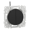 Double va - et - vient ou poussoir lumineux LED 0,15mA - 10AX Odace Noir onyx - Schneider Electric - S940273
