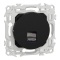 Prise RJ45 - Cat6 UTP grade Odace 1 à 2 Noir onyx - Schneider Electric - S940475