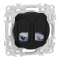 Prise Odace double RJ45 Cat6 STP grade 2TV min à grade 3TV Noir onyx - Schneider Electric - S940486