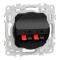 Prise haut-parleurs Odace double 2 sorties à poussette Noir onyx - Schneider Electric - S940488