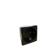 Prise de courant 2P+T - 2 modules - 16A 250V - noir mat - Efapel