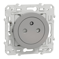 Odace - prise de courant 2P+T affleurante avec griffes montées - gris alu -  S535052 - Schneider Electric